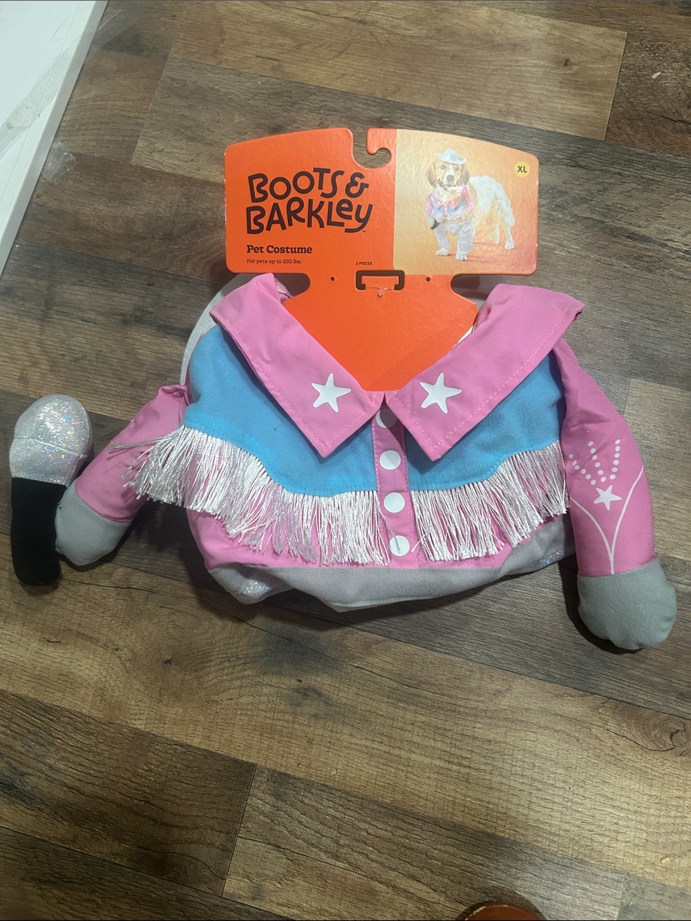 Boots & Barkley Pink and Blue Fringe Western Pet Outfit Sz xl